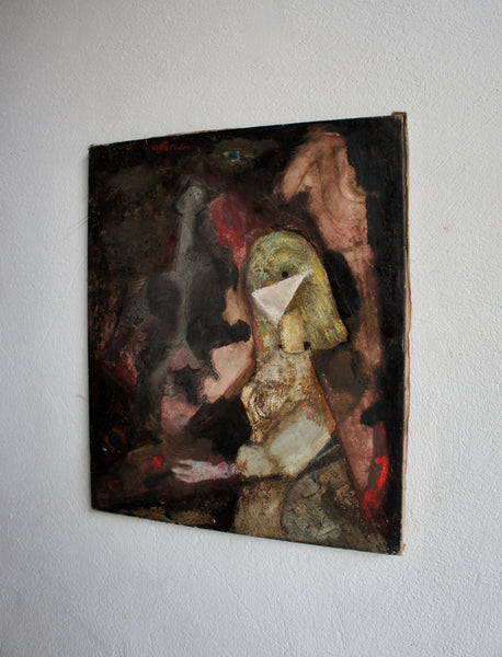 1960'S BRITISH SCHOOL OIL ON MIXED MEDIA