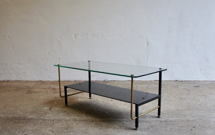 MIDCENTURY FRENCH GLASS COFFEE TABLE