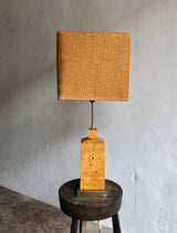 ITALIAN BURL WOOD & BRASS LAMP