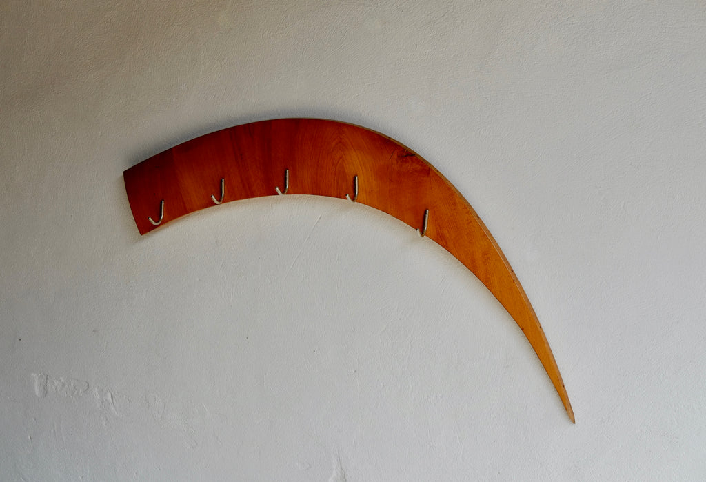 Curved Wood Coat Rack – punch the clock