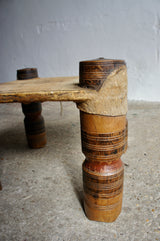 A PAIR OF AFRICAN HARDWOOD STOOLS