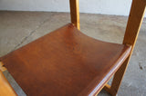 MODERNIST PINE AND LEATHER CHAIRS