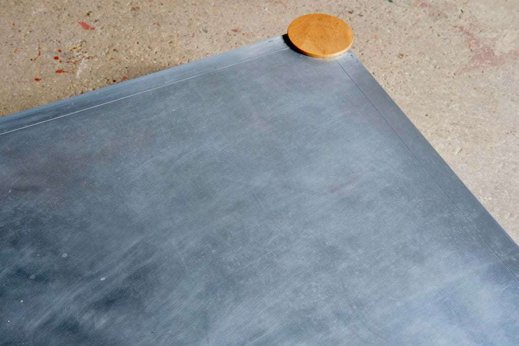 1980'S CONRAN ZINC COFFEE TABLE punch the clock