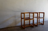 MODERNIST PINE AND LEATHER CHAIRS