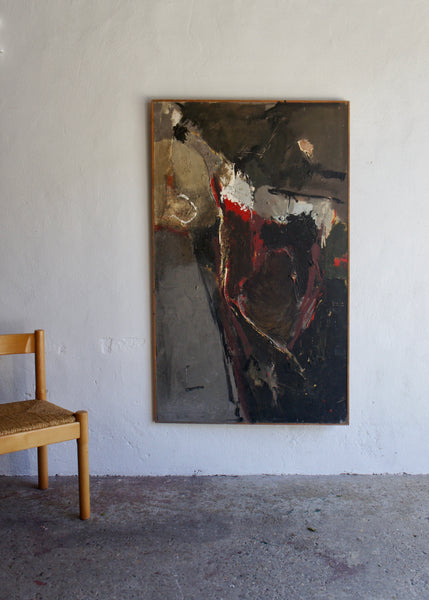 ABSTRACT OIL ON BOARD, DR GERALD MOORE (1926-2018)