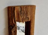 Brutalist Natural Wood Mirror