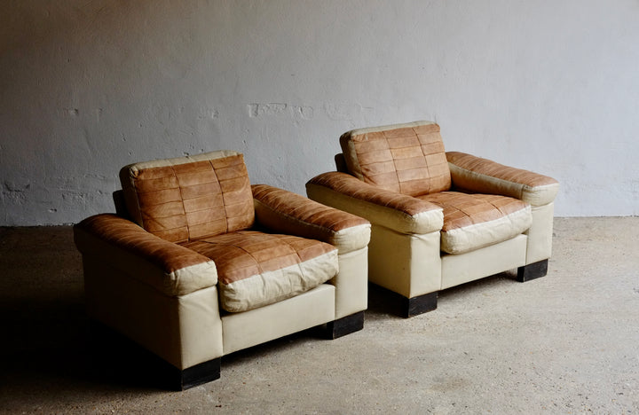Leather Patchwork Lounge Chairs