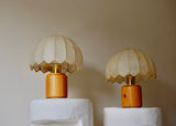 Pair Of Italian Pine & Lacquered Shade Table Lamps