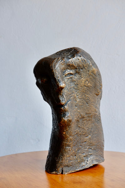ORACLE PATINATED TERRACOTTA HEAD BY ALAN THORNHILL (1921-2020)
