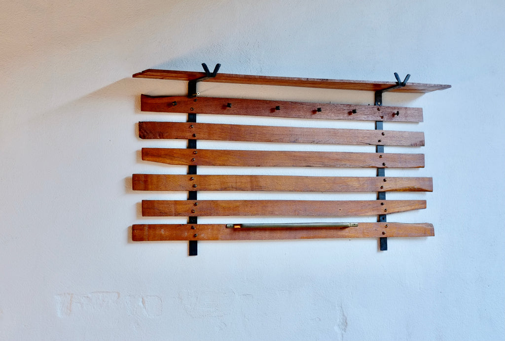 French Slatted Wall Rack – punch the clock