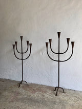 PAIR OF GIANT BRUTALIST CANDLE HOLDERS