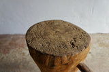 RUSTIC CARVED WOOD SIDE TABLE