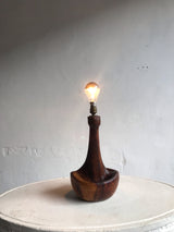 CARVED WOOD TABLE LAMP