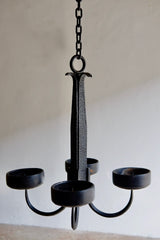 WROUGHT IRON CANDLE CHANDELIER