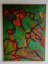 ABSTRACT OIL ON PAPER AND CANVAS