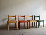 MIXED COLOUR CARIMATE CHAIRS BY VICO MAGISTRETTI