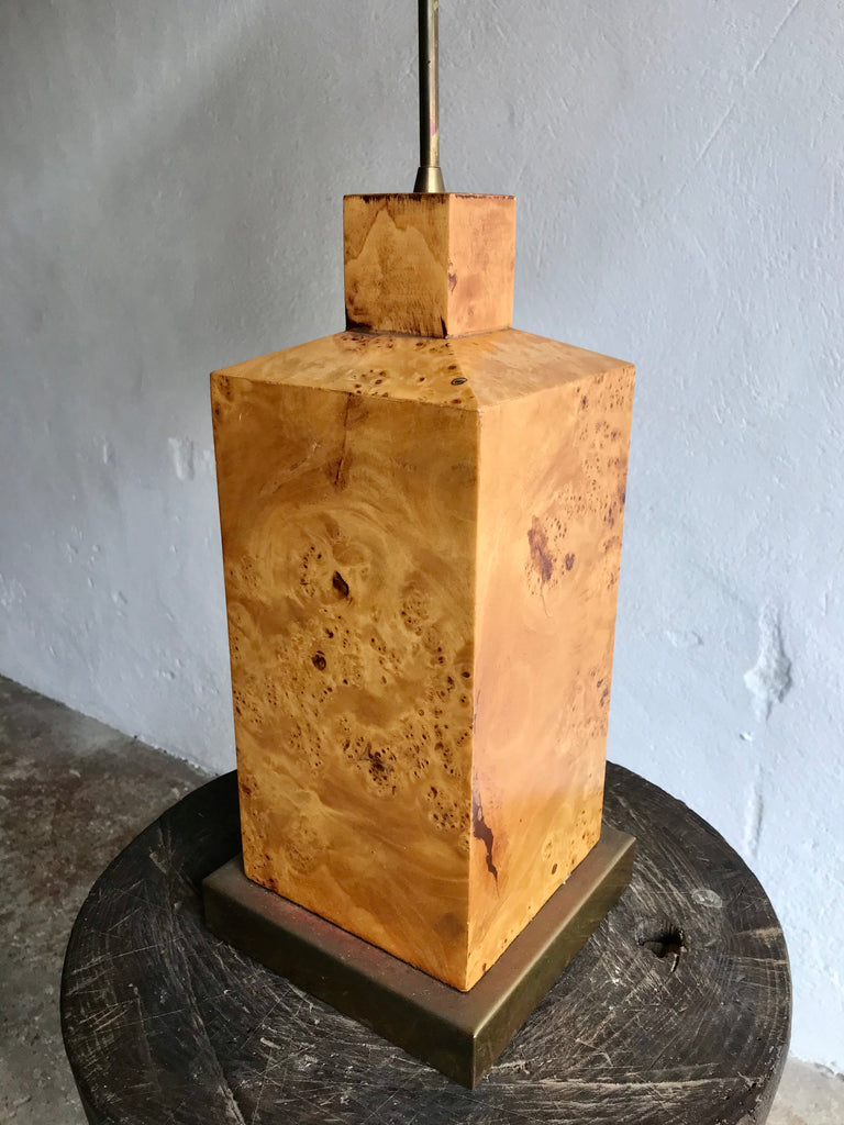 ITALIAN BURL WOOD & BRASS LAMP – punch the clock