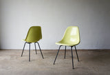 PAIR OF EAMES DSX FIBREGLASS CHAIRS BY HERMAN MILLER