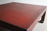 LARGE CHINESE RED LACQURED COFFEE TABLE