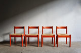 RED CARIMATE DINING CHAIR SET BY VICO MAGISTRETTI
