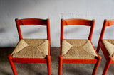 RED CARIMATE DINING CHAIR SET BY VICO MAGISTRETTI