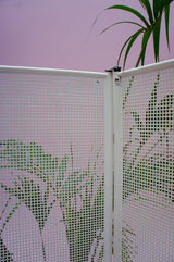 LARGE MIDCENTURY PUNCHED METAL ROOM DIVIDER SCREEN