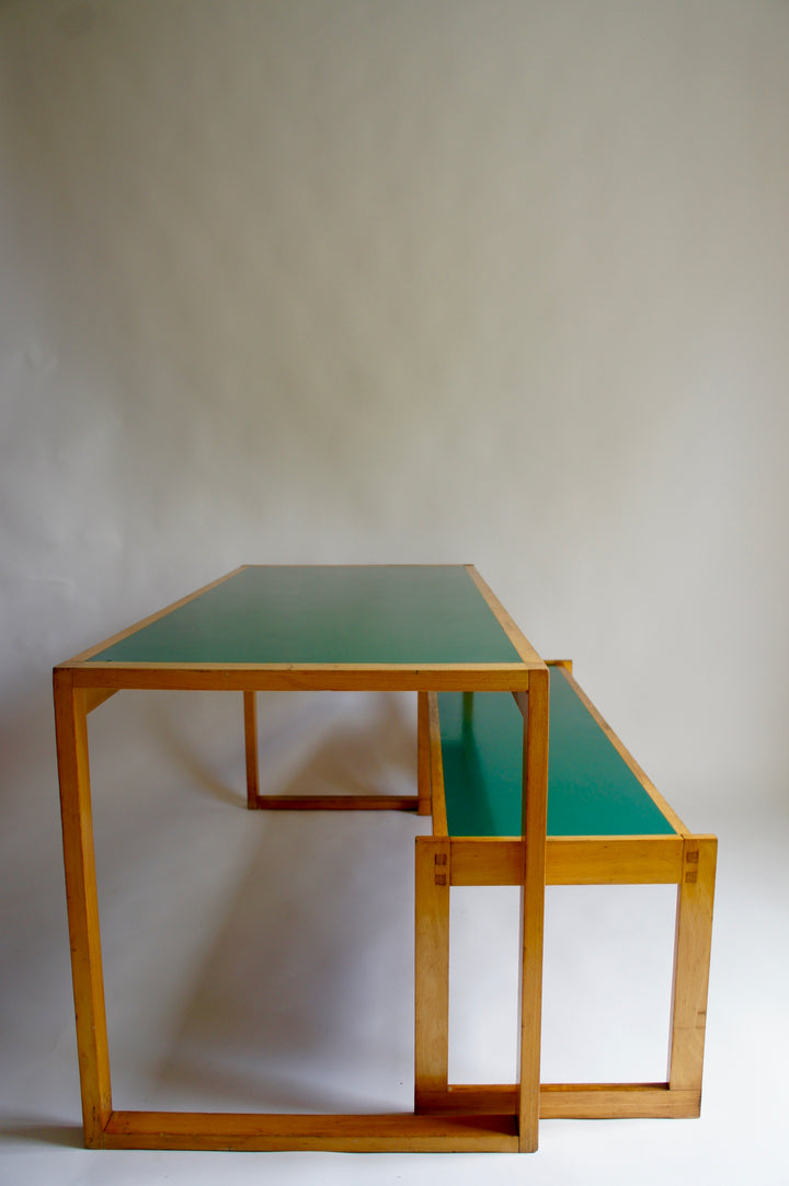 1970'S HEALS DINING TABLE & BENCH