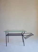 60'S GLASS FRENCH SIDE TABLE