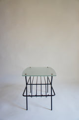 60'S GLASS FRENCH SIDE TABLE