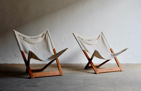 1960's Safari Chairs By Hyllinge, Denmark
