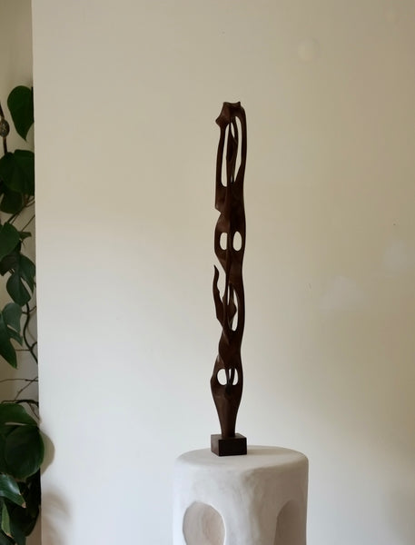 Abstract Carved Wood Freeform Sculpture