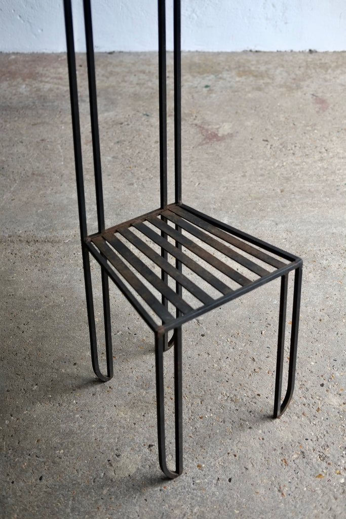 Artisanal Metal High Back Chair punch the clock