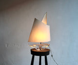 1960's Daum Crystal Sailboat Lamp