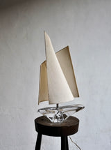 1960's Daum Crystal Sailboat Lamp