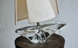 1960's Daum Crystal Sailboat Lamp