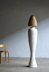 Tall Pottery Baluster Shaped Floor Lamp