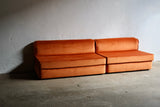 Italian Peach Velvet Sofa