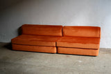 Italian Peach Velvet Sofa