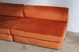 Italian Peach Velvet Sofa