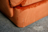 Italian Peach Velvet Sofa