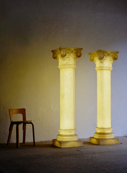 1970'S COLUMN LAMPS BY ANDRE CAZENAVE FOR SINGLETON, ITALY