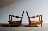 Art Deco Reclining Cane Lounge Chairs