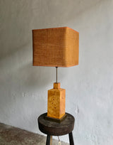 ITALIAN BURL WOOD & BRASS LAMP