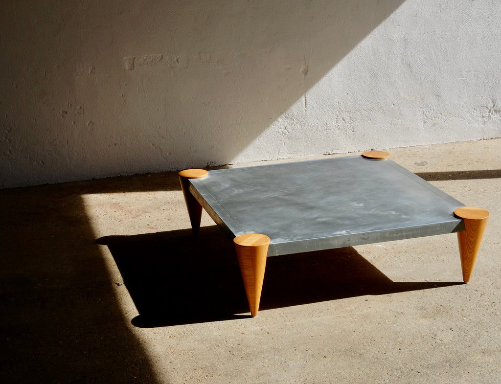 1980'S CONRAN ZINC COFFEE TABLE punch the clock