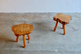 PAIR OF FRENCH BRUTALIST STOOLS