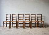 SET OF 6 1950'S CHARLOTTE PERRIAND NUMBER 19 CHAIRS