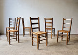 SET OF 6 1950'S CHARLOTTE PERRIAND NUMBER 19 CHAIRS