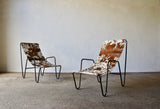 1950'S COWHIDE SLING CHAIRS