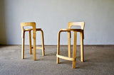 PAIR OF VINTAGE ALVAR AALTO K65 HIGH CHAIRS