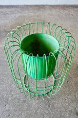 LARGE GREEN WIRE PLANT HOLDERS